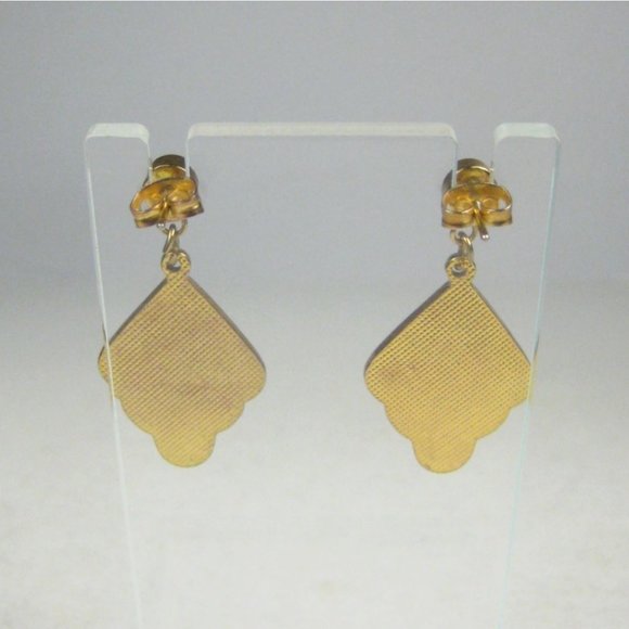 Dangle Enamel Earrings Pierced Rhinestones Jewelry Fashion - Picture 4 of 5